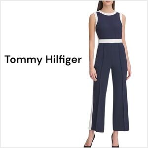NWT Tommy Hilfiger Navy White Colorblock Sleeveless Jumpsuit Women’s Size 4